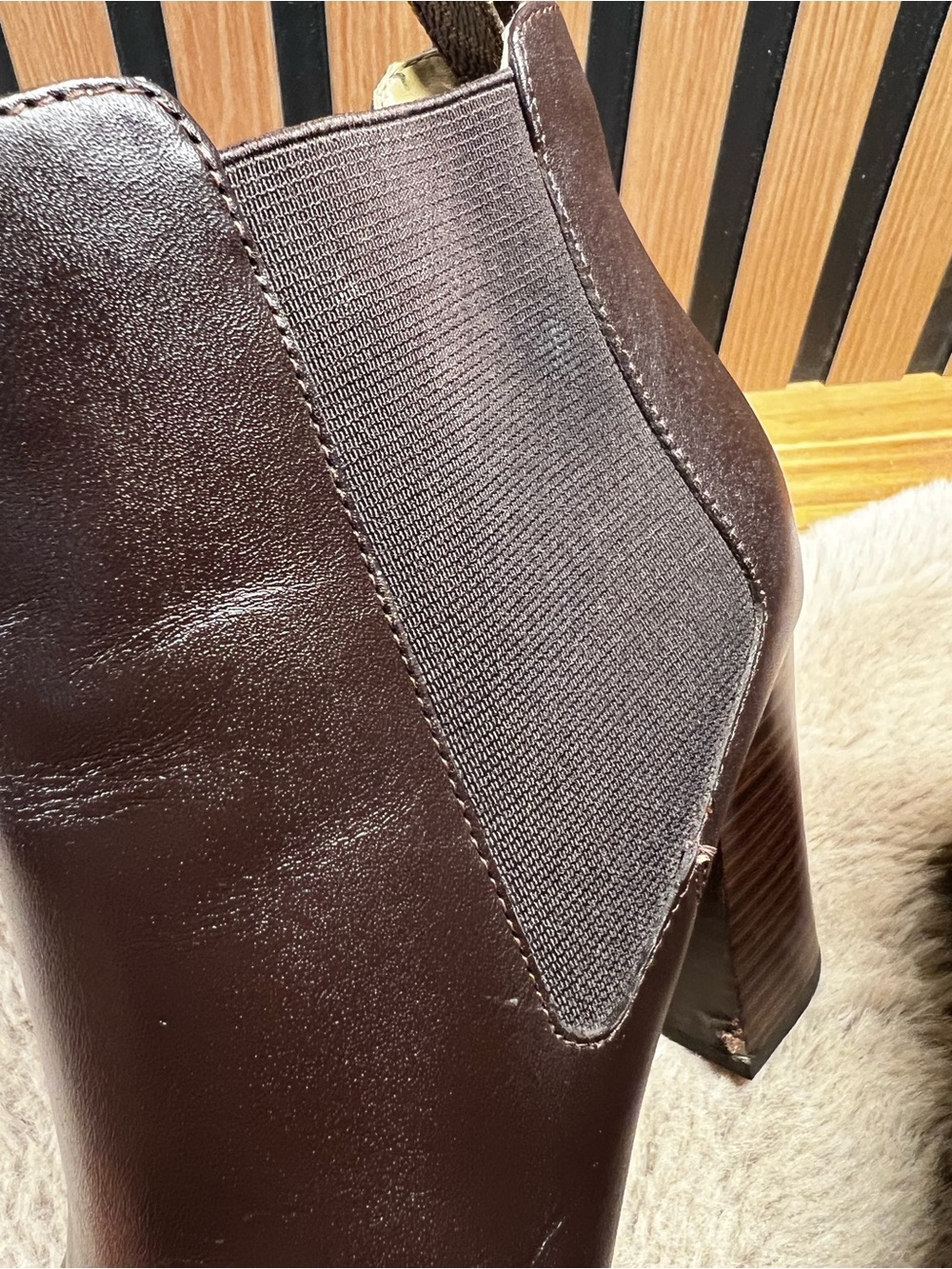 Michael Kors Lottie Leather Ankle Booties Brown Block Heel Size 8M - Picture 11 of 13